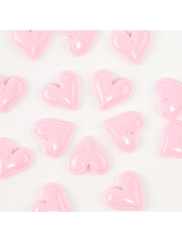 Кабошон «Сердце», набор 50 шт., размер 1 шт. — 1,5 × 1,5 × 0,2 см, цвет розовый