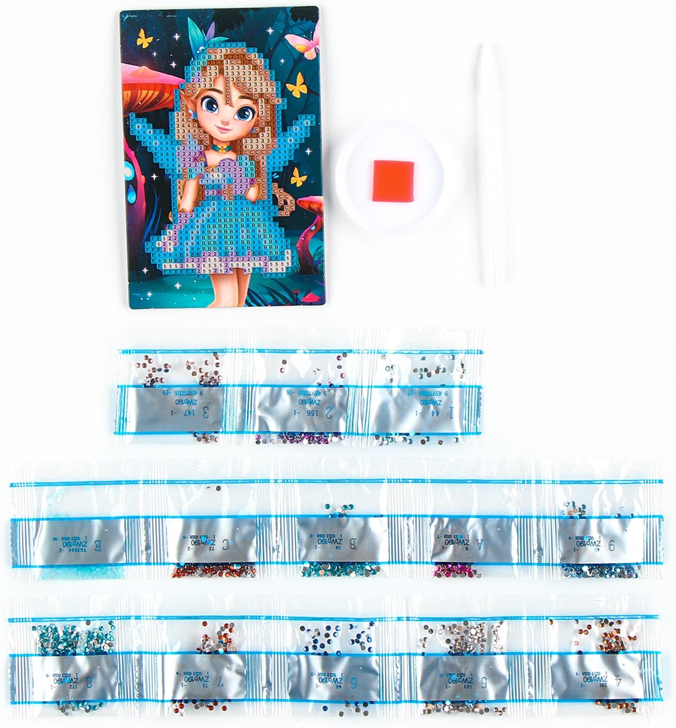 Алмазная мозаика для детей со светящимися стразами «Фея», 10 х 15 см, набор для творчества