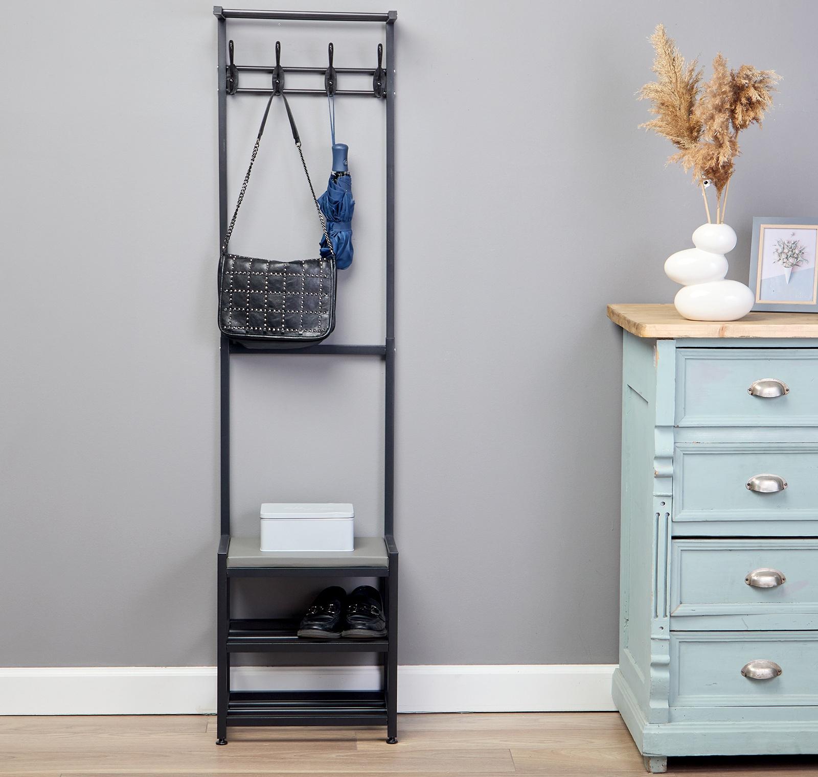 Прихожая Базовая, 400 x 255 x 1600, металл, чёрная