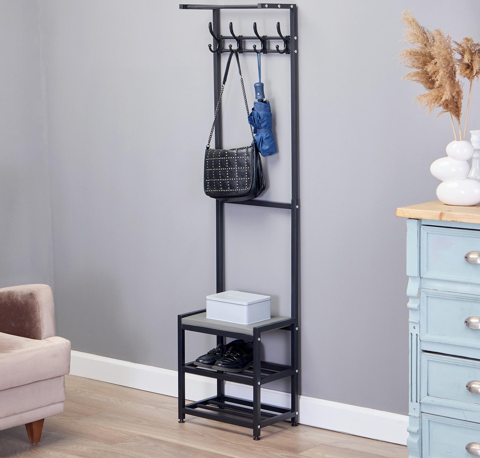 Прихожая Базовая, 400 x 255 x 1600, металл, чёрная