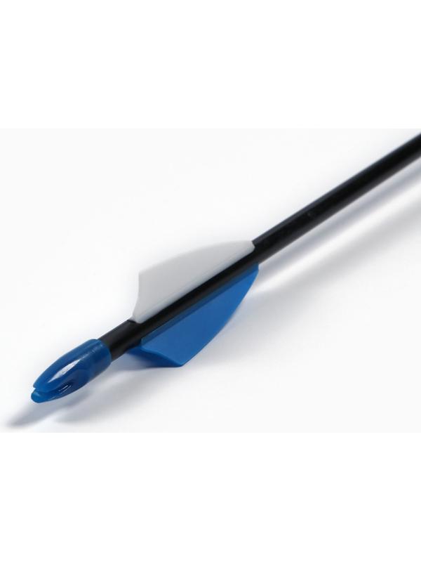 Стрела для лука, стекловолокно, черная, оперение - синее, 71 см