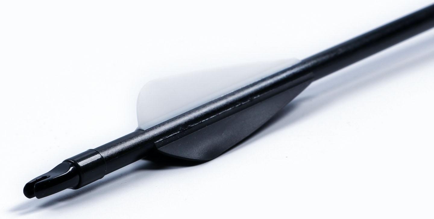 Стрела для лука, стекловолокно, черная, оперение - черное, 80 см