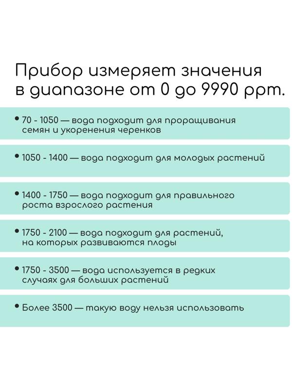 Тестер качества воды, TDS метр, электронный, портативный