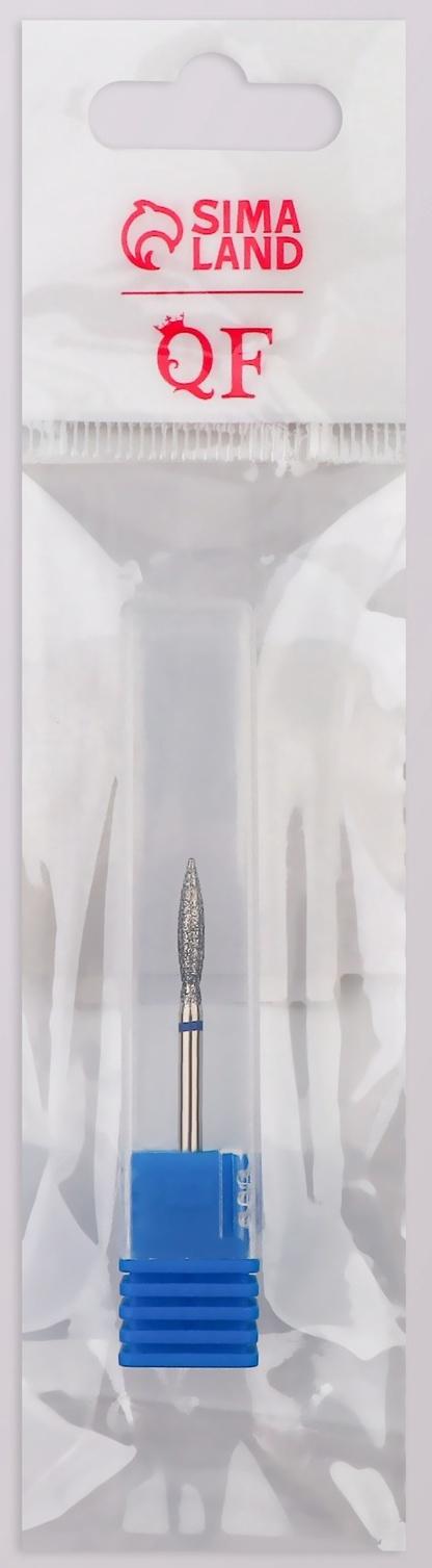 Фреза алмазная для маникюра «Пламя», средняя зернистость, 2,5 × 12 мм, в пластиковом футляре