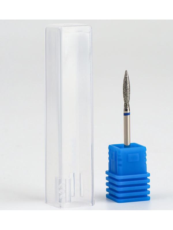 Фреза алмазная для маникюра «Пламя», средняя зернистость, 2,5 × 12 мм, в пластиковом футляре