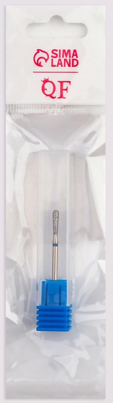 Фреза алмазная для маникюра «Капля», средняя зернистость, 2,5 × 10 мм, в пластиковом футляре