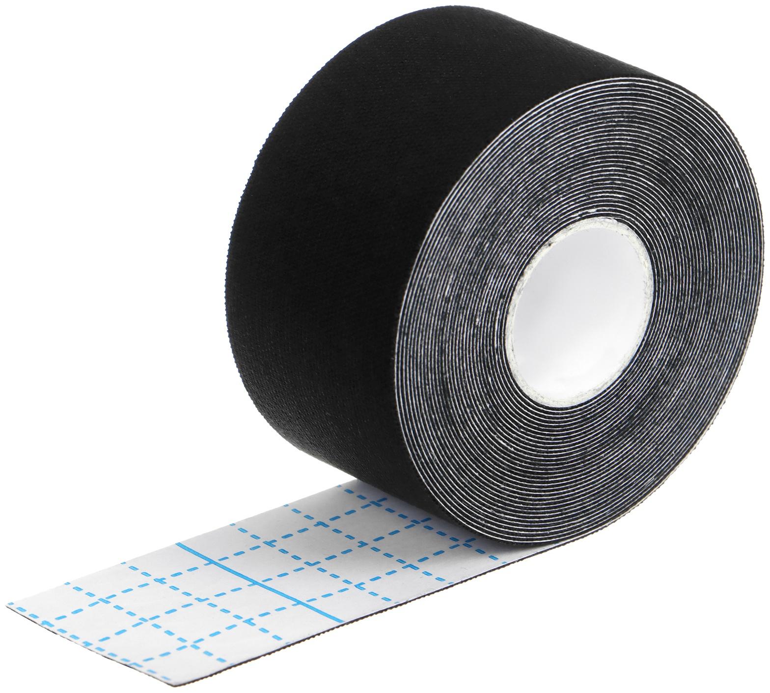 Кинезиотейп ONLYTOP, 3,8 см х 5 м, цвет чёрный