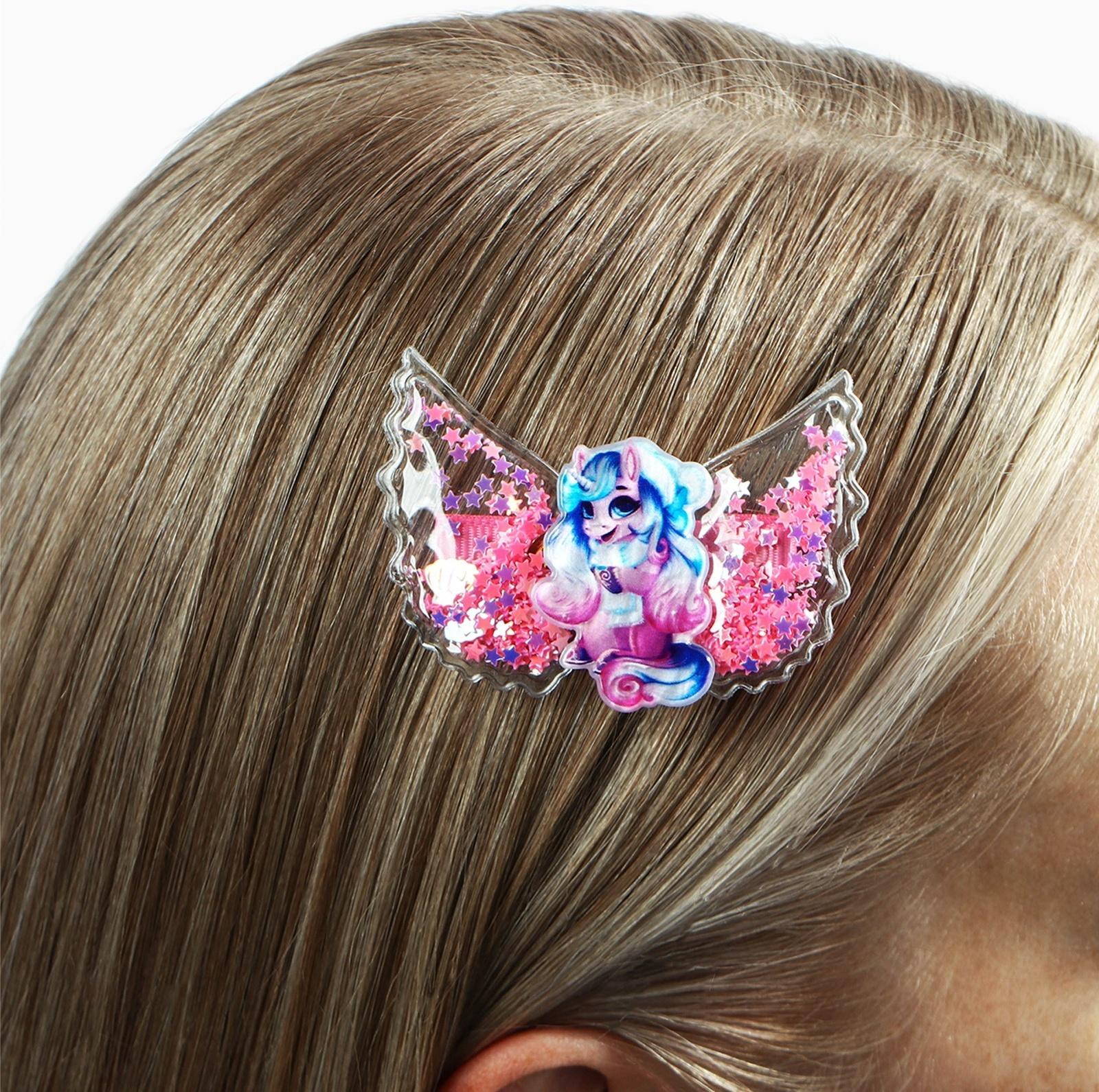 Заколка для волос новогодняя «Единорожек», на Новый год, 6 х 4,5 см