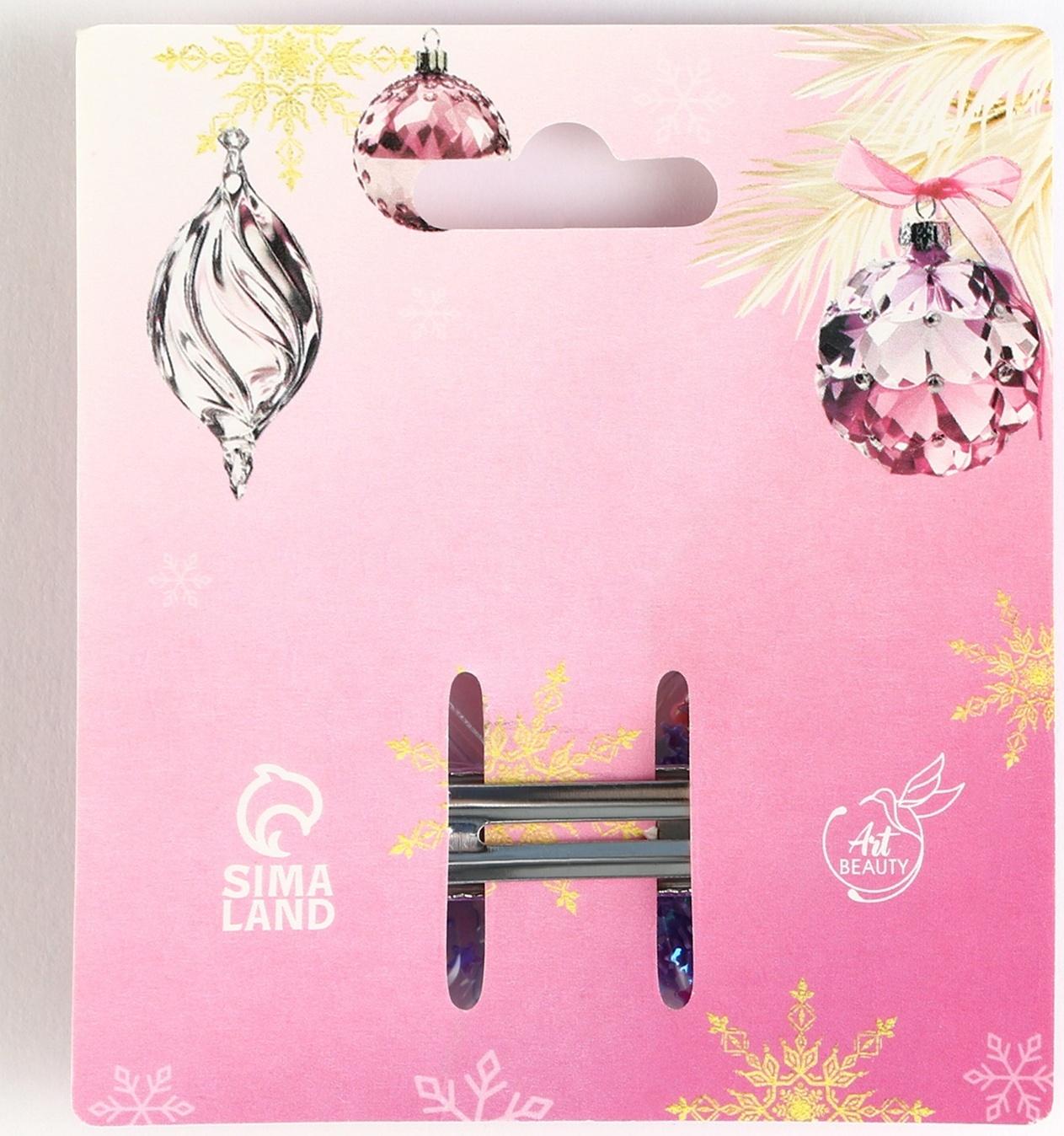 Заколка для волос новогодняя «Единорожек», на Новый год, 6 х 4,5 см