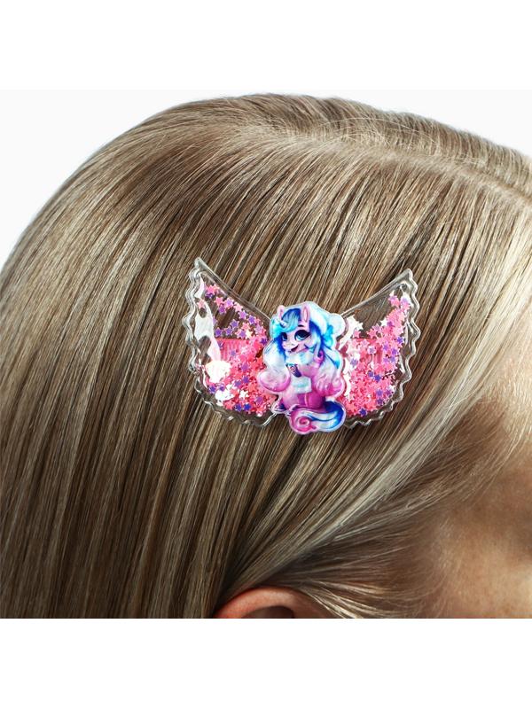 Заколка для волос новогодняя «Единорожек», на Новый год, 6 х 4,5 см