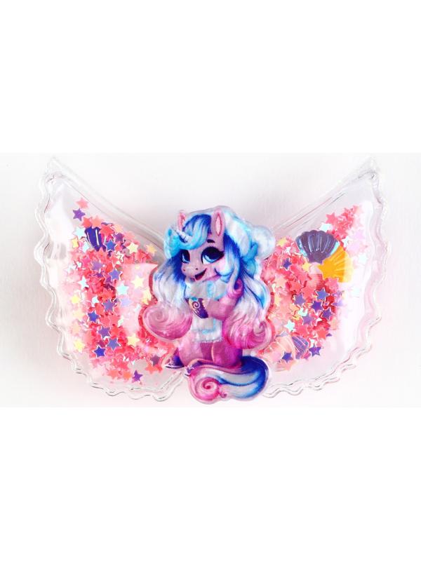 Заколка для волос новогодняя «Единорожек», на Новый год, 6 х 4,5 см