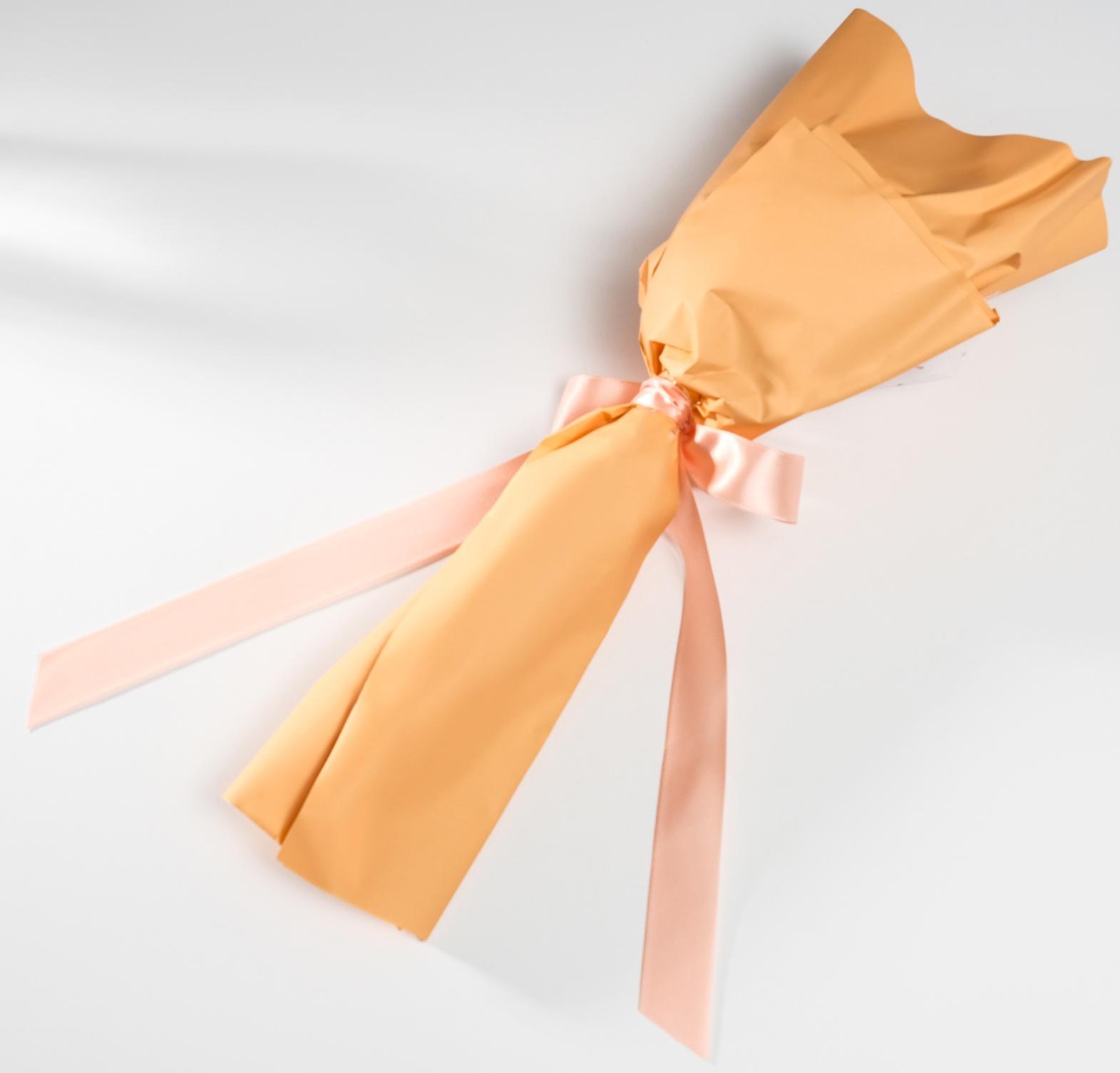 Букет из мыльных лепестков для ванны «Роза в шарике», подарочный, оранжевый, 8.5×8.5×36 см