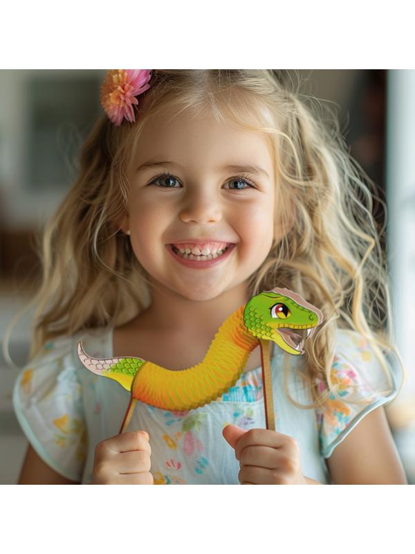 Деревянный конструктор «Змейка с гармошкой», 12 деталей, роспись