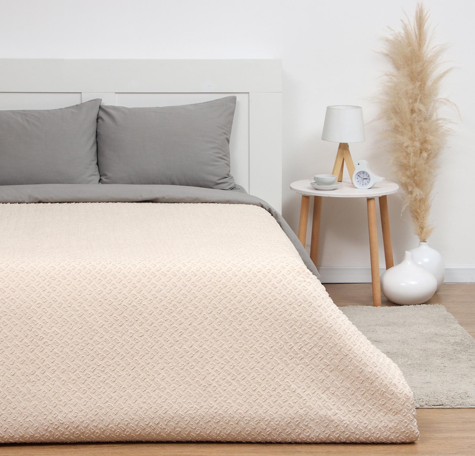 Покрывало LoveLife Tufting: Квадрат цв.бежевый,  240*230±5см, микрофайбер, 100% п/э