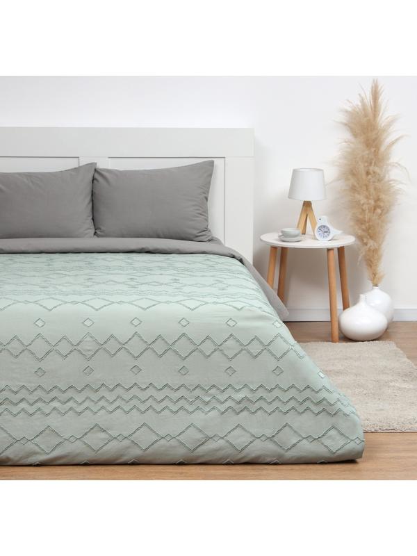 Покрывало LoveLife Tufting: Орнамент цв.зеленый, 150*220±5см, микрофайбер, 100% п/э