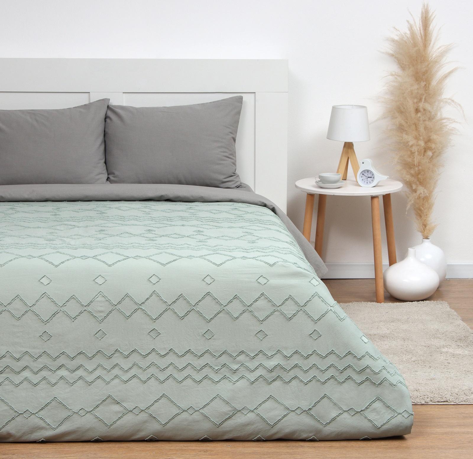 Покрывало LoveLife Tufting: Орнамент цв.зеленый,  240*230±5см, микрофайбер, 100% п/э