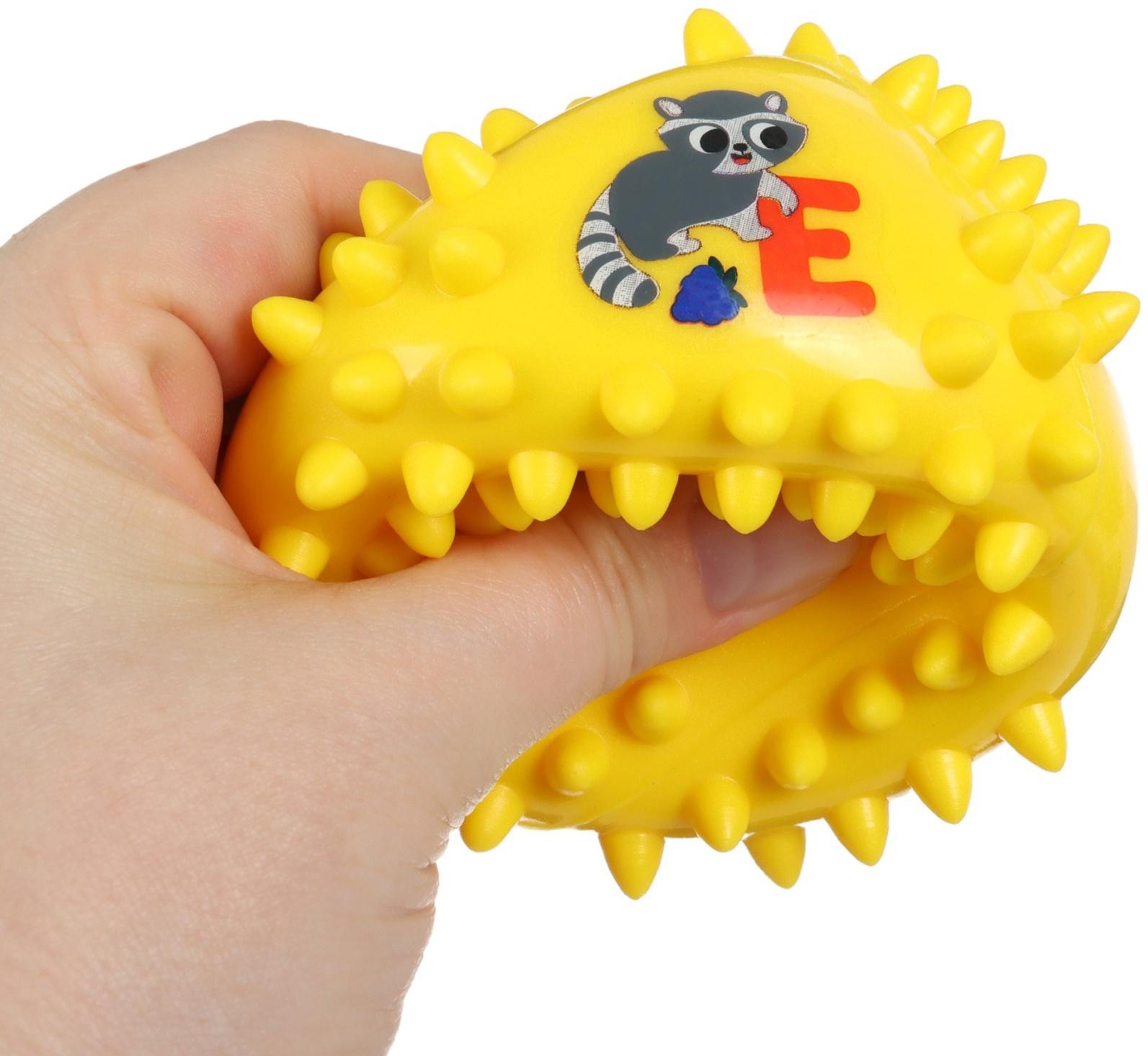 Развивающий тактильный мячик Крошка Я «Ежик», ø9 см, с пищалкой, от 6 мес., в пакете