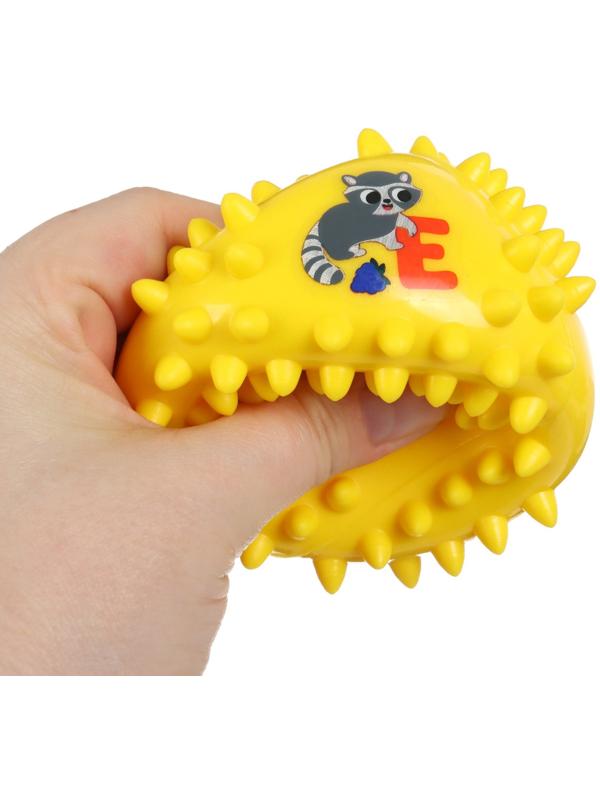 Развивающий тактильный мячик Крошка Я «Ежик», ø9 см, с пищалкой, от 6 мес., в пакете