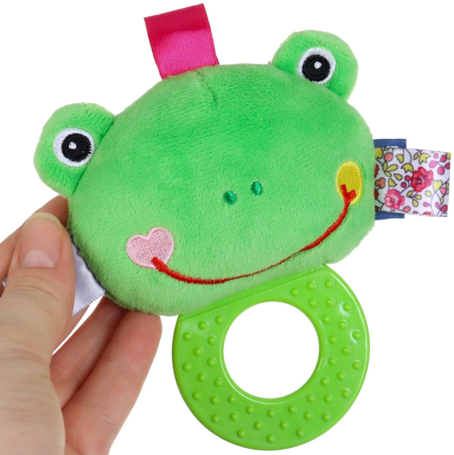 Погремушка мягкая с прорезывателем Крошка Я «Лягушонок», от 3 мес.
