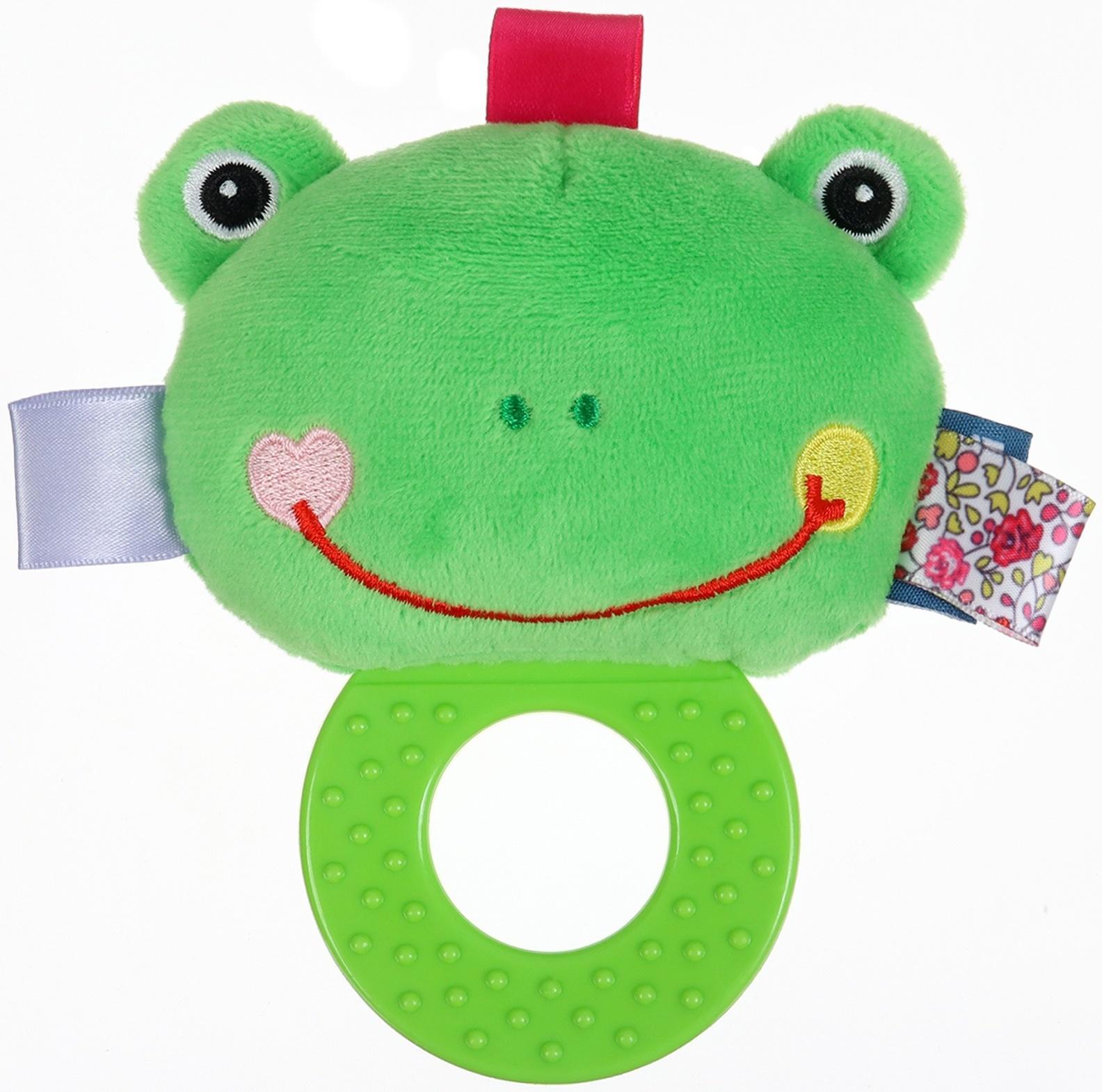 Погремушка мягкая с прорезывателем Крошка Я «Лягушонок», от 3 мес.