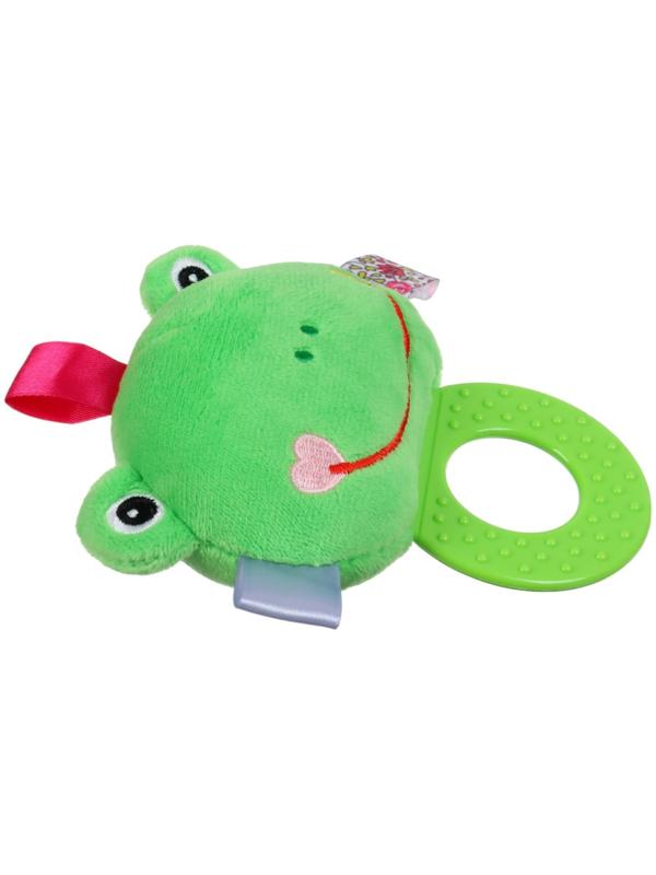 Погремушка мягкая с прорезывателем Крошка Я «Лягушонок», от 3 мес.