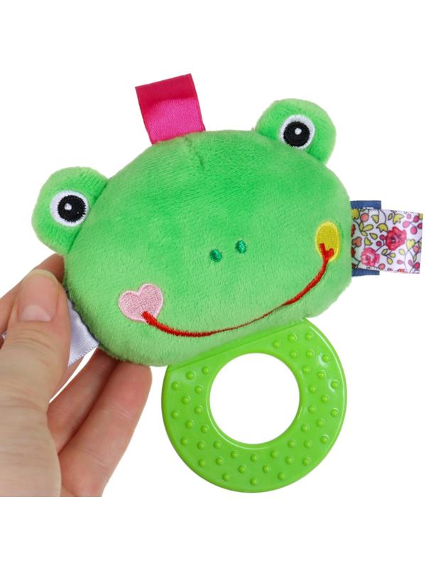 Погремушка мягкая с прорезывателем Крошка Я «Лягушонок», от 3 мес.