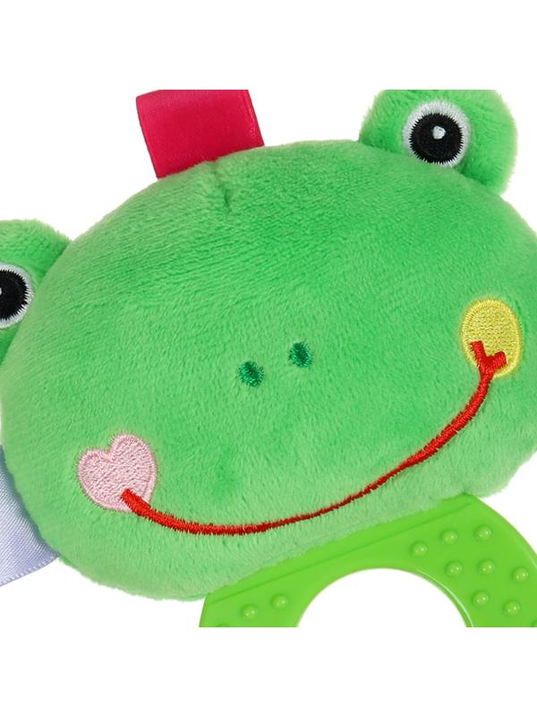 Погремушка мягкая с прорезывателем Крошка Я «Лягушонок», от 3 мес.