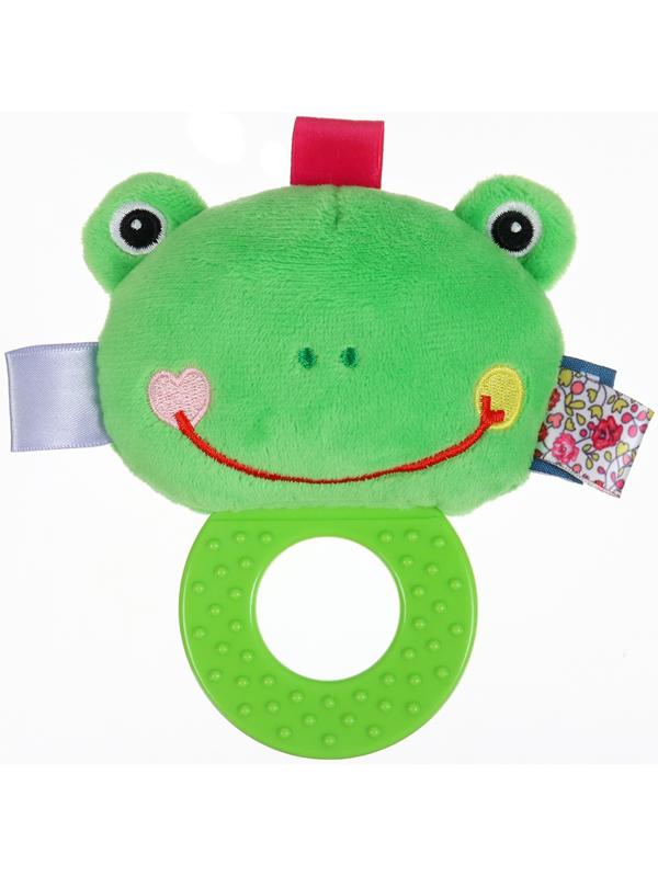 Погремушка мягкая с прорезывателем Крошка Я «Лягушонок», от 3 мес.