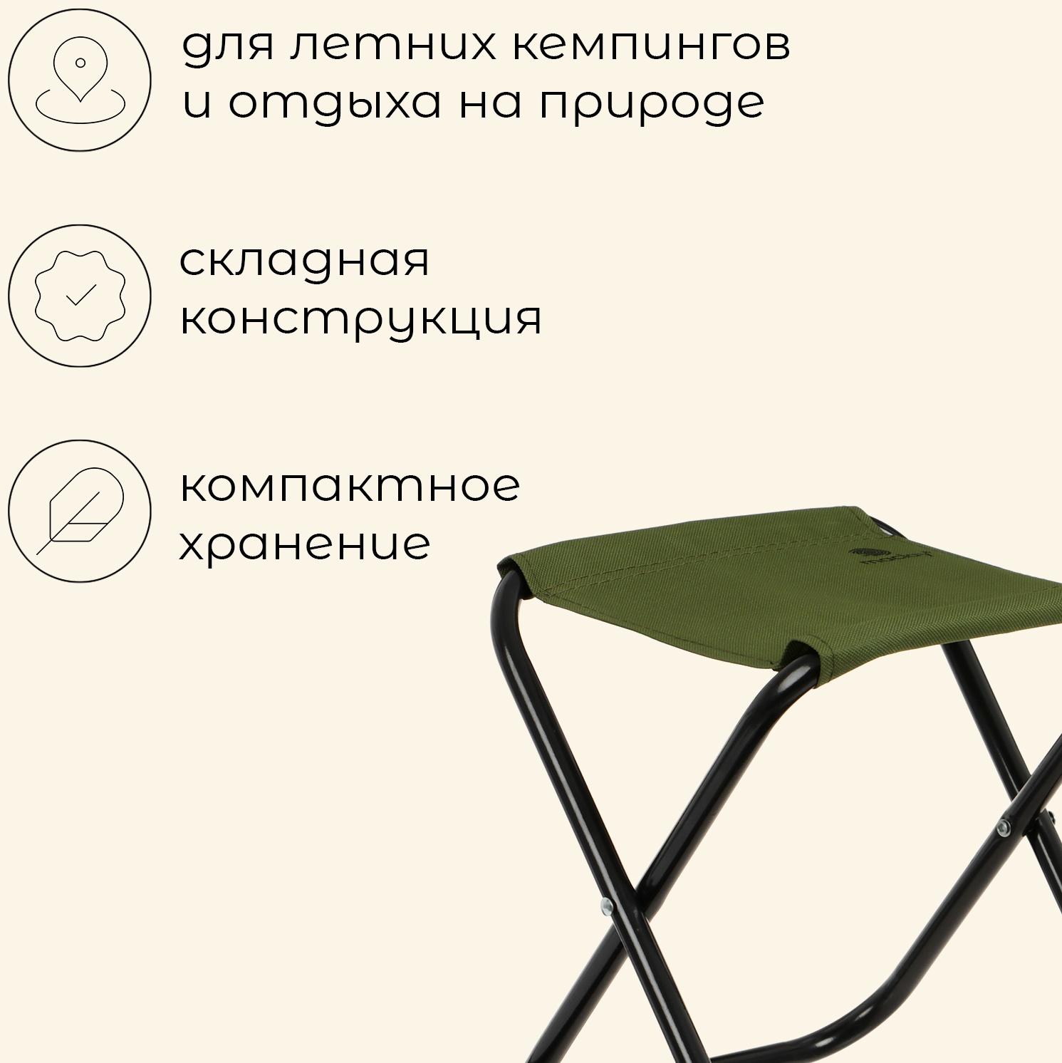 Стул туристический maclay, складной 22 х 20 х 25 см, цвет зелёный