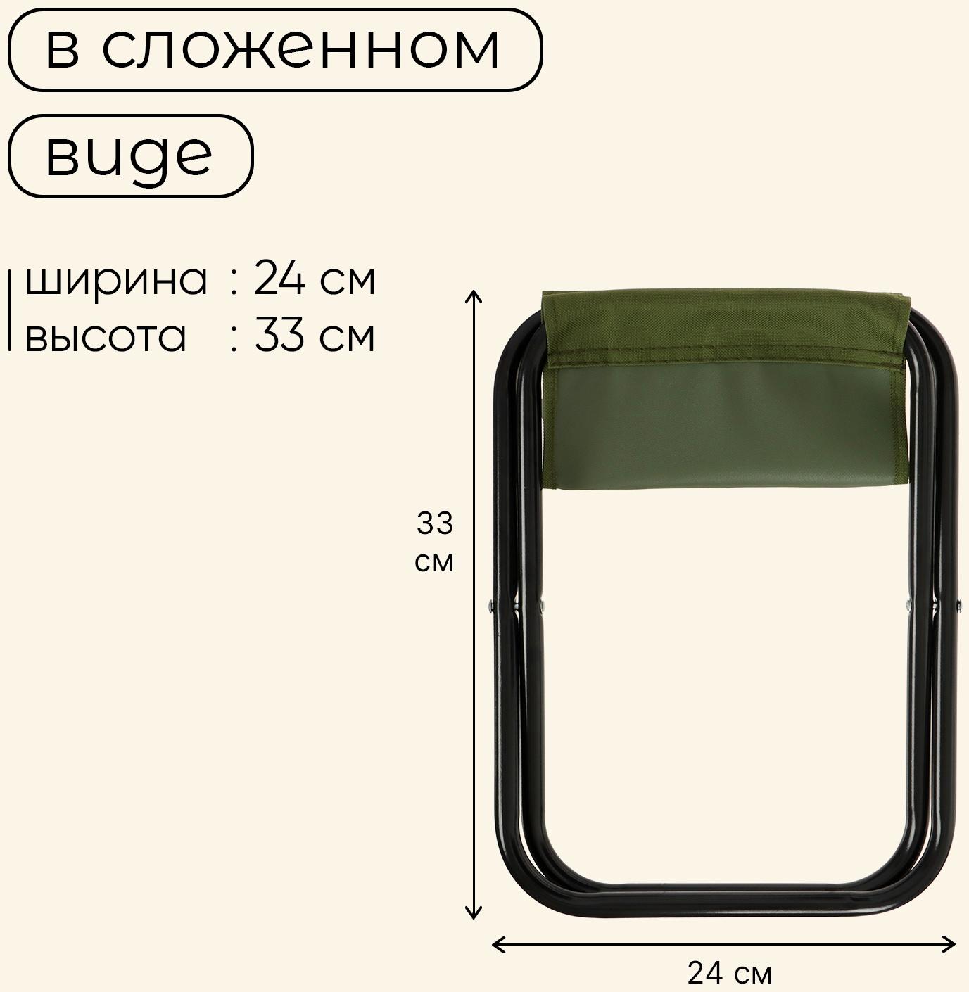 Стул туристический maclay, складной 22 х 20 х 25 см, цвет зелёный