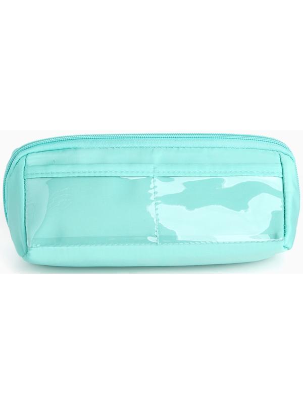 Косметичка на молнии, маленькая, с отделами, зелёная