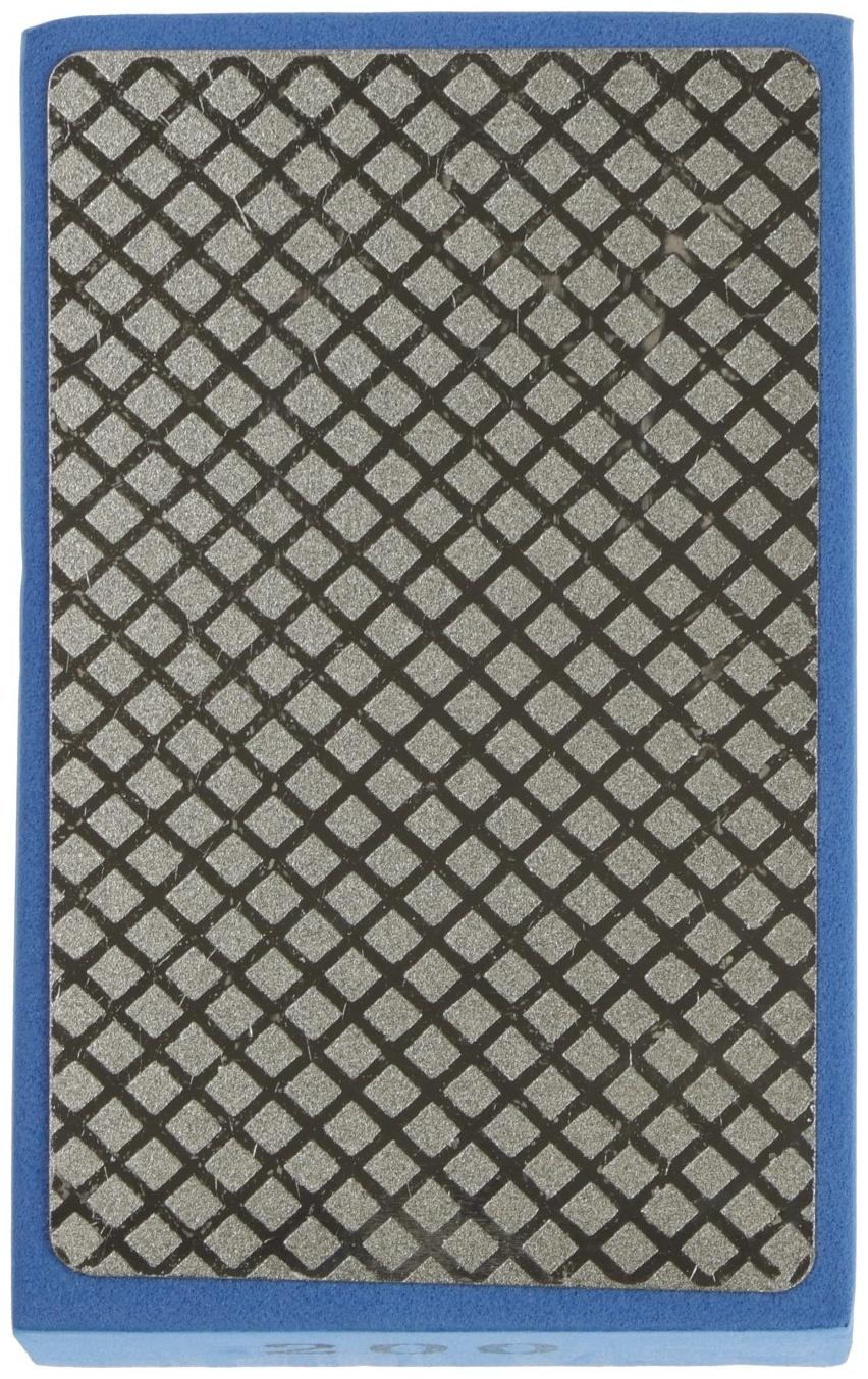 Губка алмазная шлифовальная ТУНДРА, 90×55×30 мм, Р200, для камня, керамогранита, кафеля