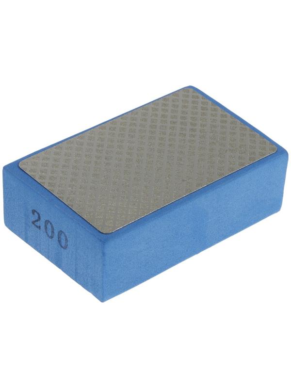 Губка алмазная шлифовальная ТУНДРА, 90×55×30 мм, Р200, для камня, керамогранита, кафеля