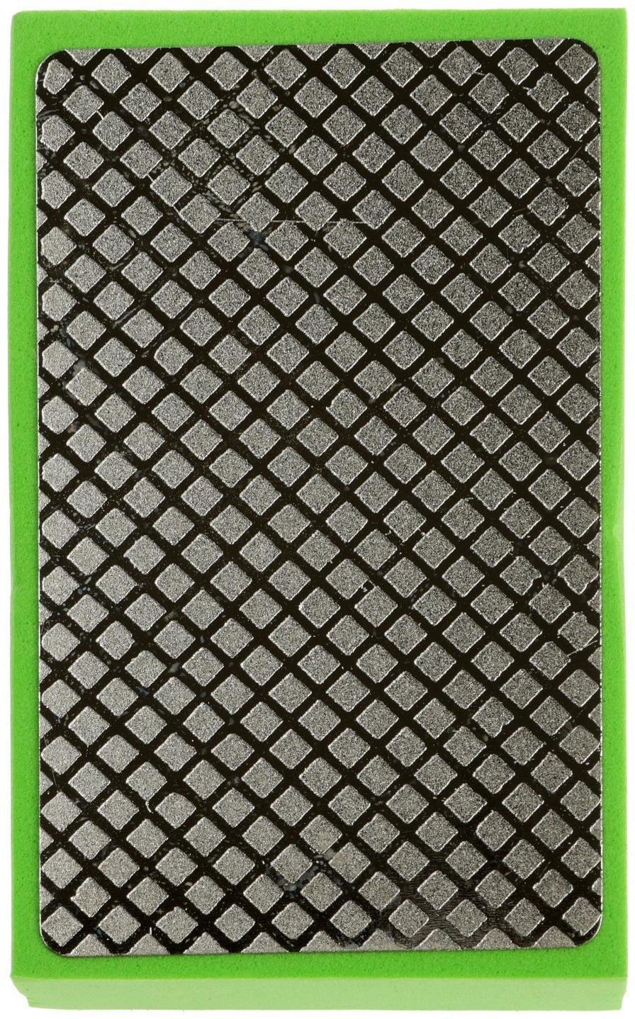 Губка алмазная шлифовальная ТУНДРА, 90×55×30 мм, Р400, для камня, керамогранита, кафеля