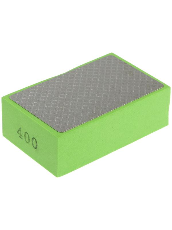 Губка алмазная шлифовальная ТУНДРА, 90×55×30 мм, Р400, для камня, керамогранита, кафеля
