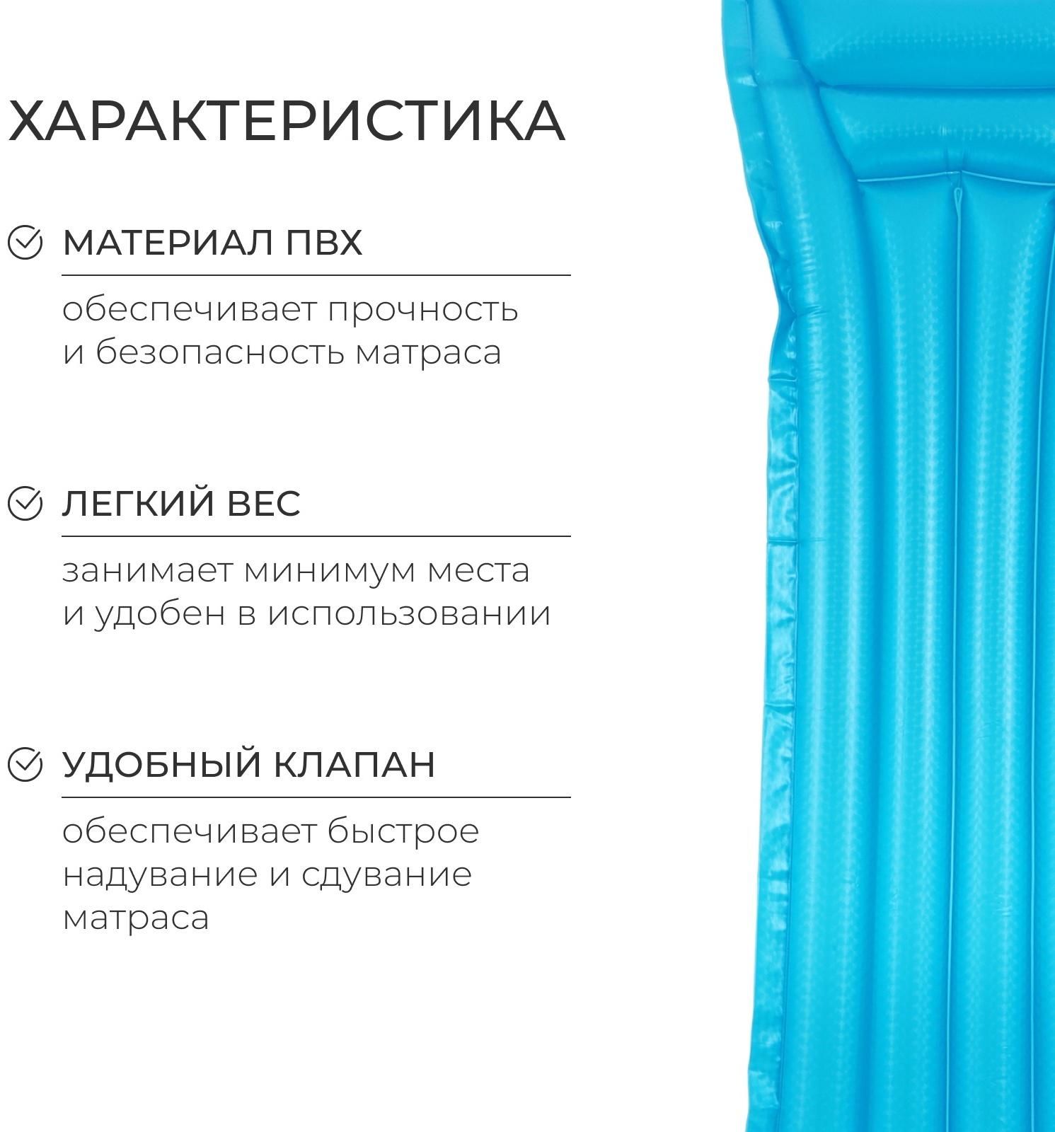 Матрас для плавания «На волне», надувной, 175 х 73 см