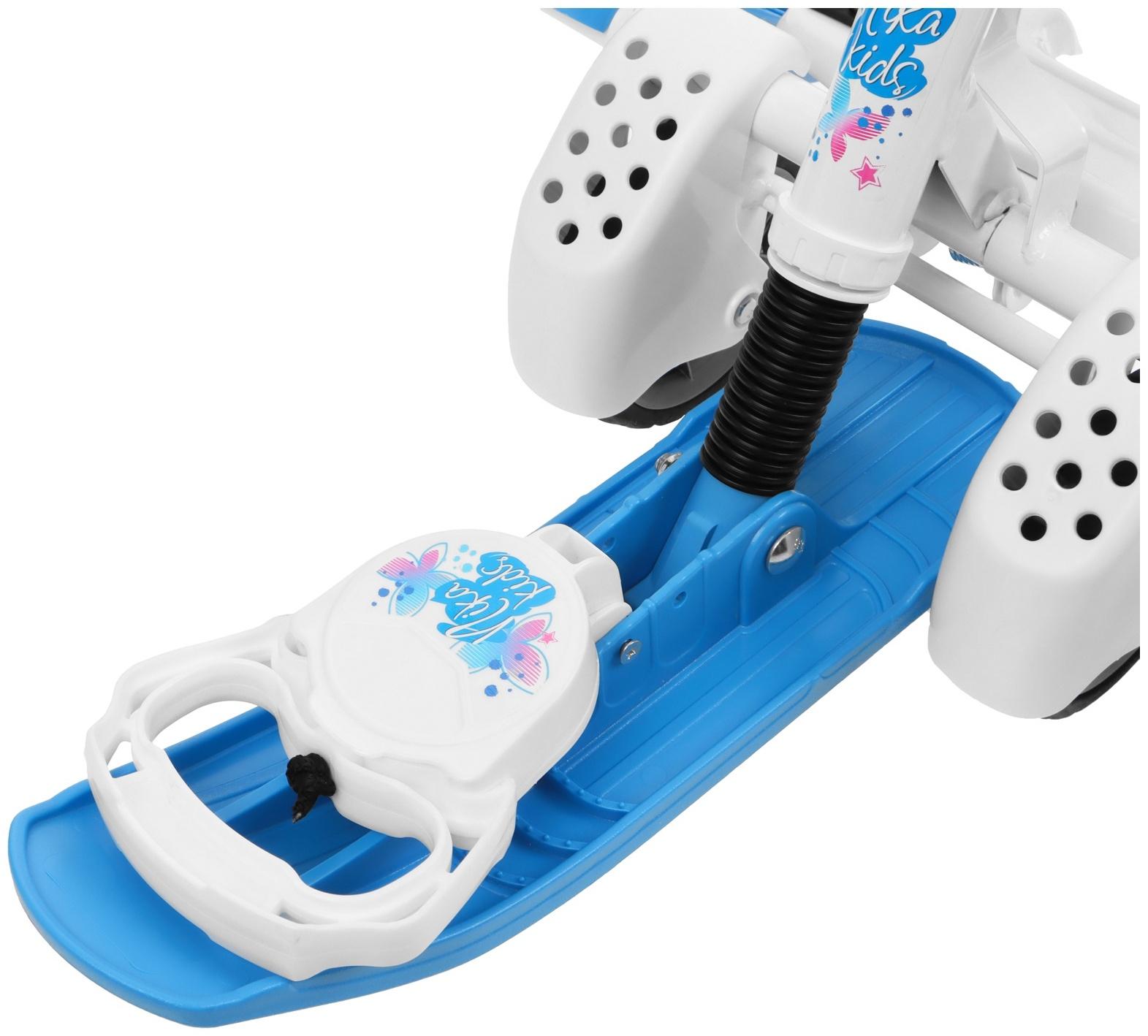 Снегокат с колёсами «Тимка спорт 6 Бабочки», ТС6/БТ, с родительской ручкой, со спинкой и ремнём безопасности