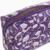 Косметичка на молнии женская, с рисунком «Цветочный узор», фиолетовая