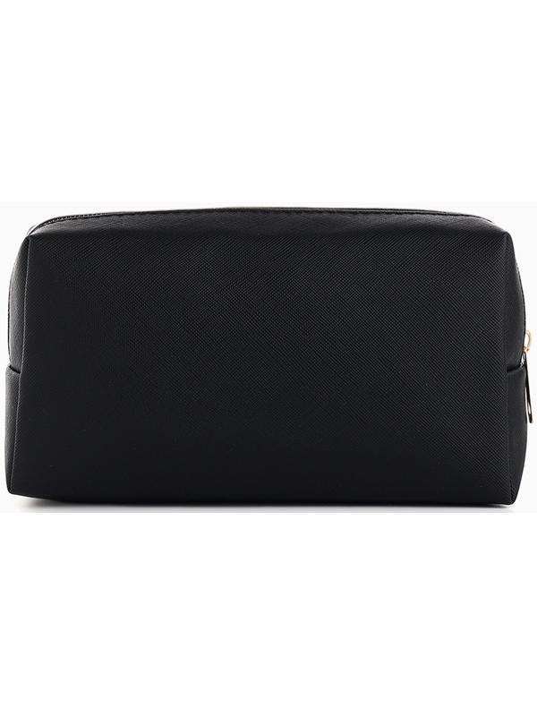 Косметичка женская на молнии, маленькая, объёмная, чёрная