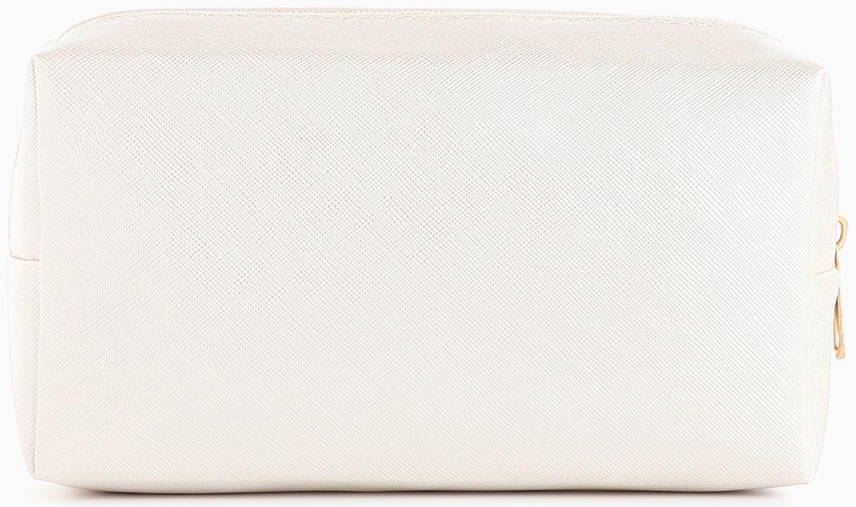 Косметичка женская на молнии, маленькая, объёмная, белая