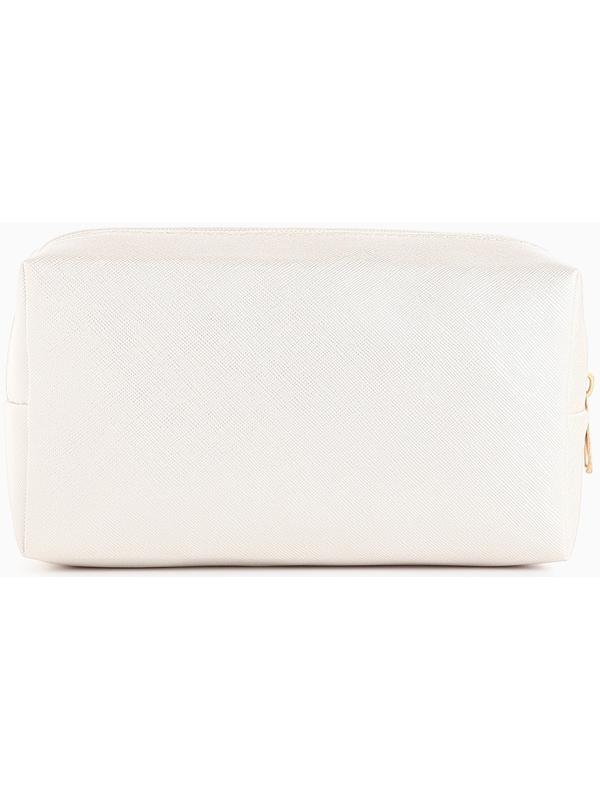 Косметичка женская на молнии, маленькая, объёмная, белая