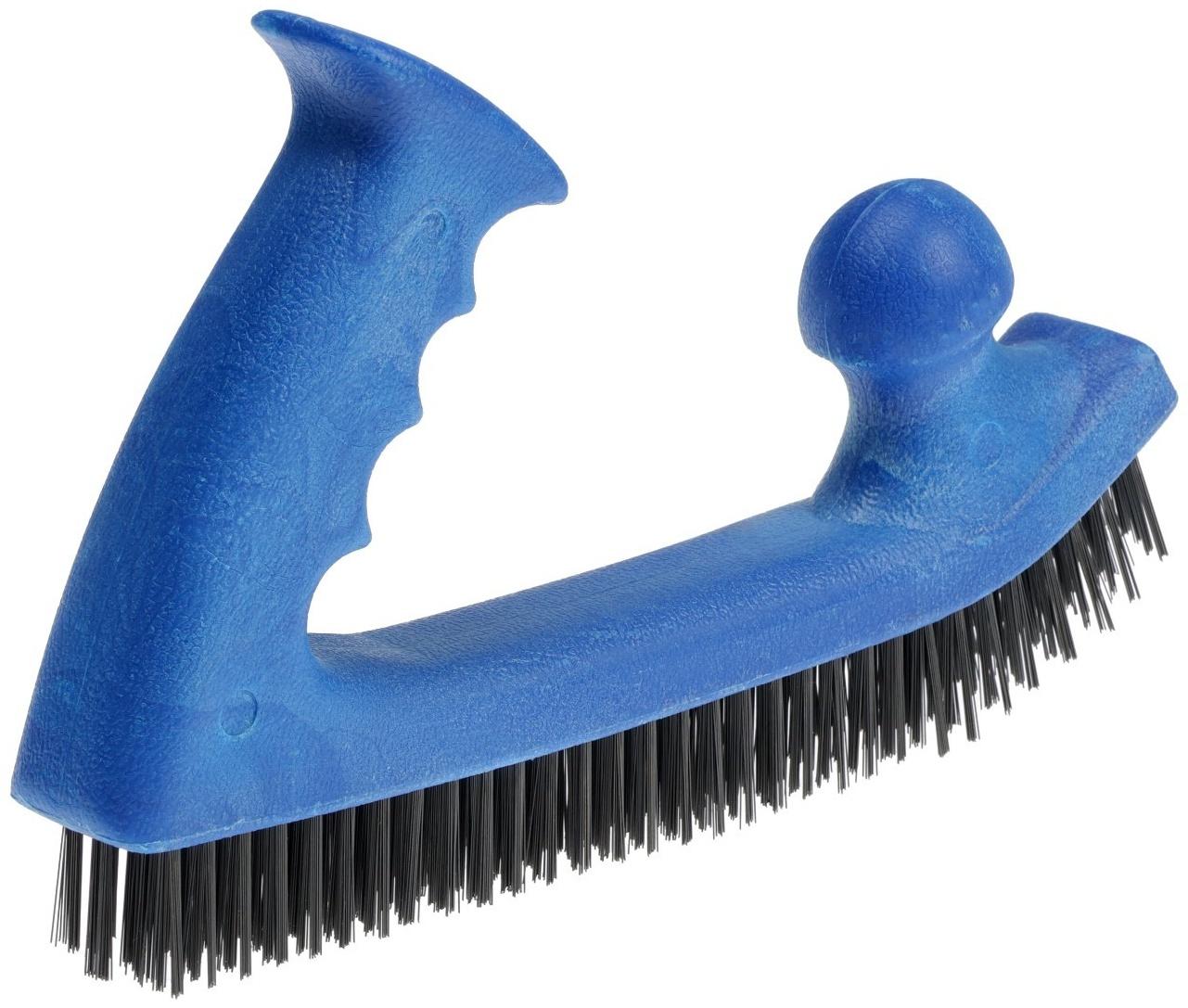 Щетка металлическая двуручная ТУНДРА, пластиковая рукоятка, 5-рядная, стальная щетина