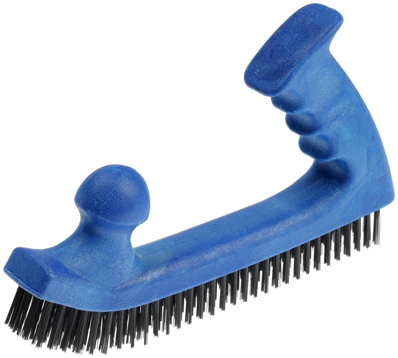 Щетка металлическая двуручная ТУНДРА, пластиковая рукоятка, 5-рядная, стальная щетина
