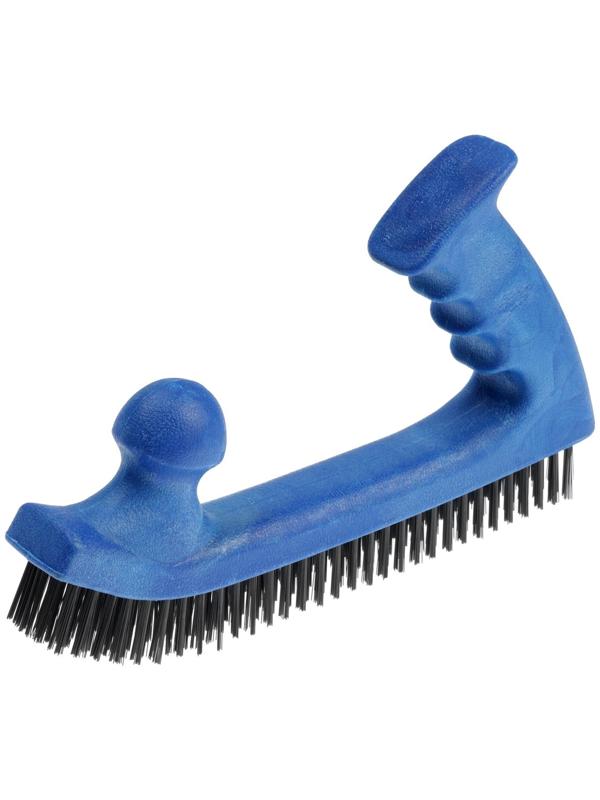 Щетка металлическая двуручная ТУНДРА, пластиковая рукоятка, 5-рядная, стальная щетина