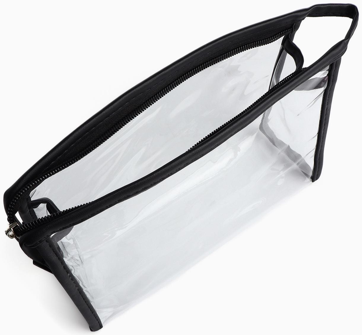 Набор простых косметичек на молниях 2 в 1, чёрный