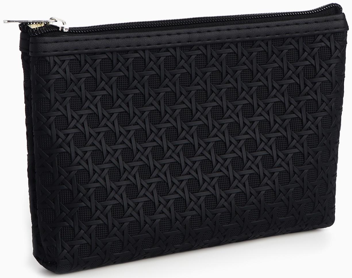 Набор простых косметичек на молниях 2 в 1, чёрный