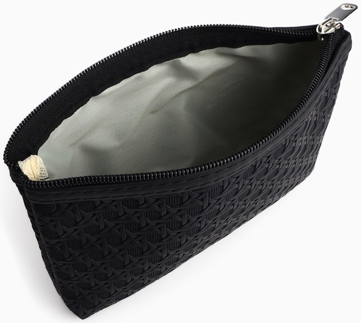 Набор простых косметичек на молниях 2 в 1, чёрный