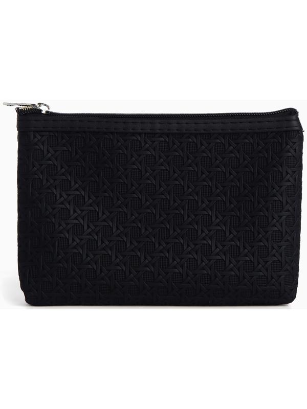 Набор простых косметичек на молниях 2 в 1, чёрный