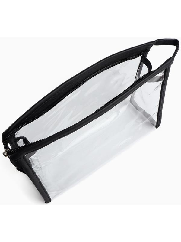 Набор простых косметичек на молниях 2 в 1, чёрный