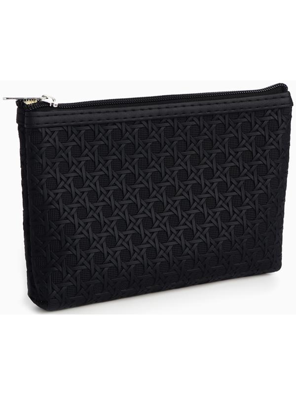 Набор простых косметичек на молниях 2 в 1, чёрный